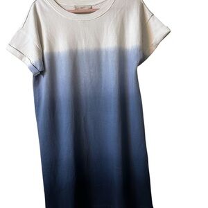 LOFT Blue and White Ombre T-Shirt Dress